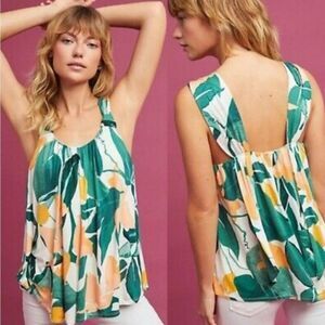 Vanessa Virginia Tropical Print Top Sz S